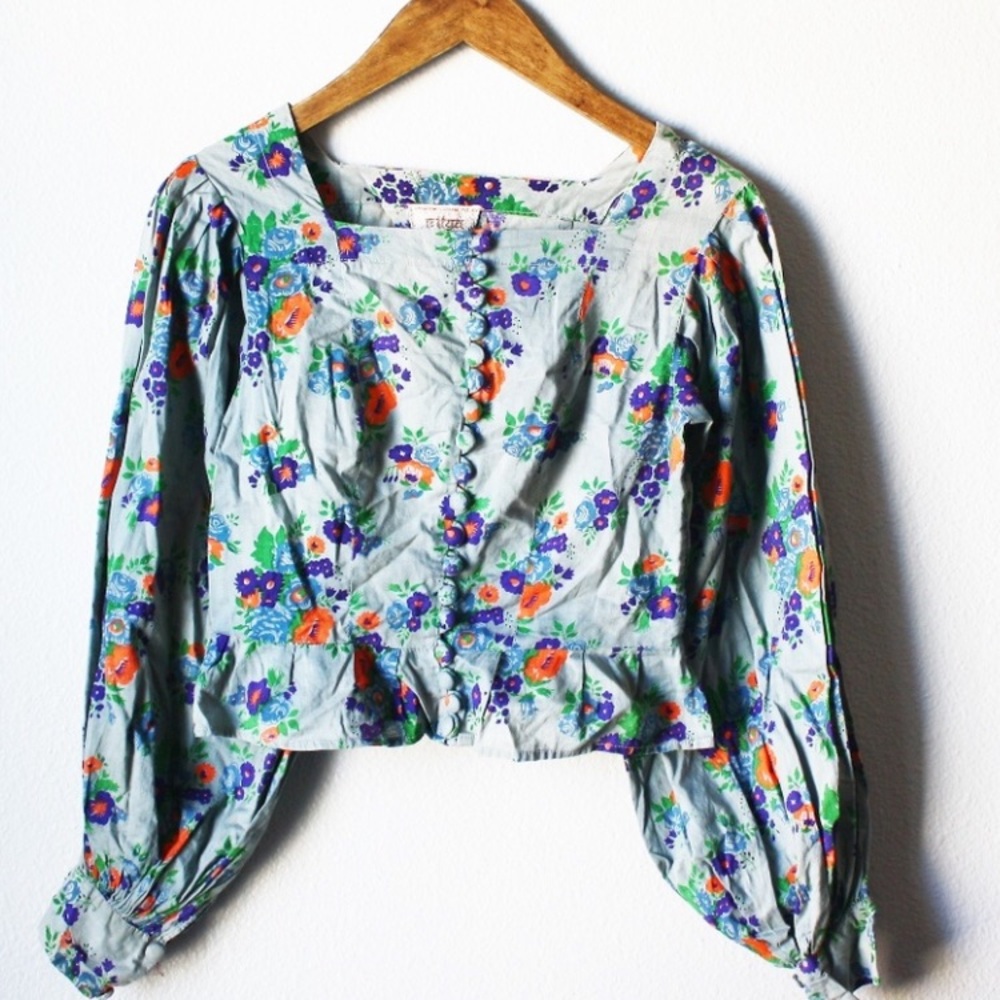 Vintage 100% cotton made in India crop blouse